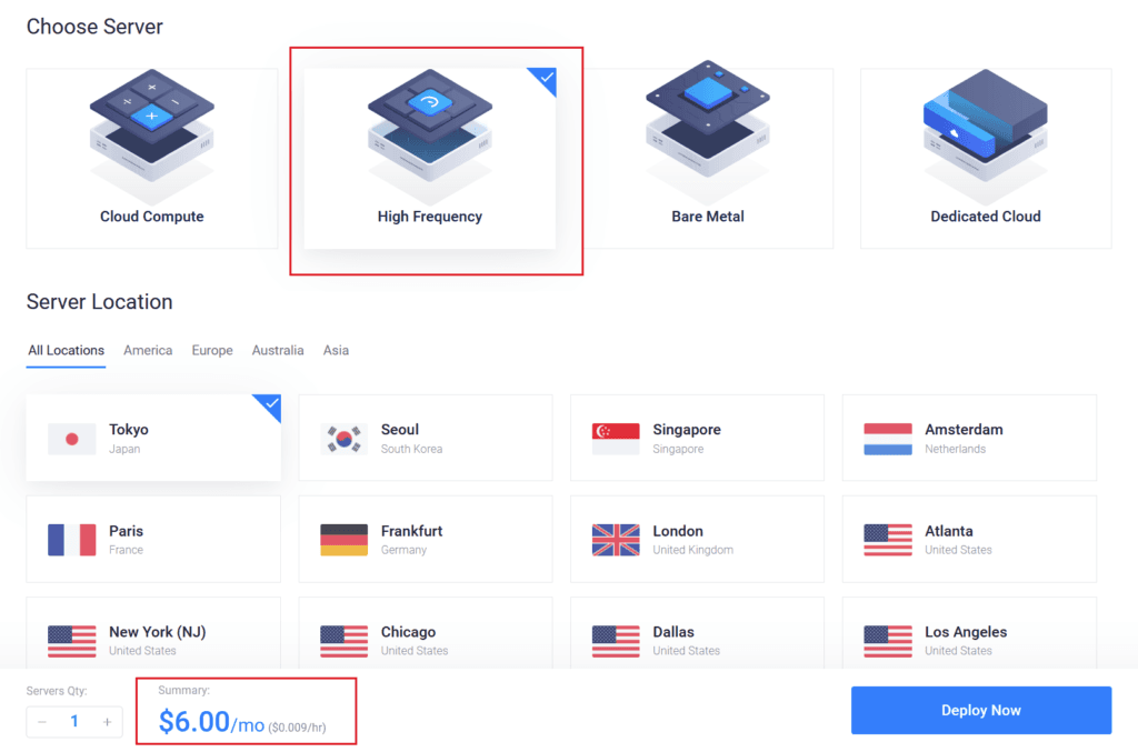 Vultr High Frequency VPS