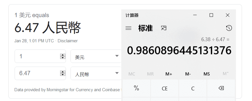 现在美元兑人民币汇率和交易USDT转换人民币比例